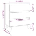 Miniatyrbilde 10 av 11: vidaXL Skjenk svart 60x35x70 cm konstruert tre