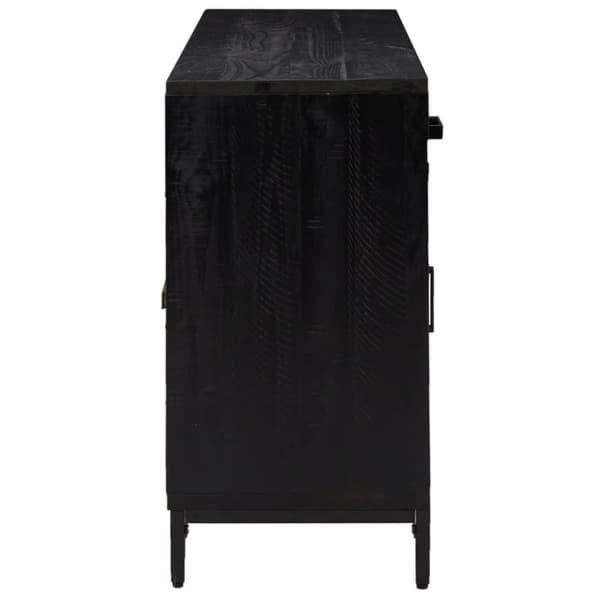 vidaXL Skänk svart 110x35x70 cm massiv furu