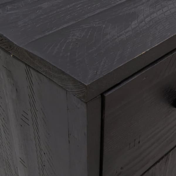 vidaXL Skänk svart 110x35x70 cm massiv furu