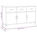 Miniatyrbild 9 av 11: vidaXL Skänk svart 110x35x70 cm massiv furu