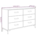 Miniatyrbilde 7 av 10: vidaXL Skjenk brun 110x35x70 cm heltre furu