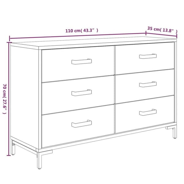 vidaXL Skjenk brun 110x35x70 cm heltre furu