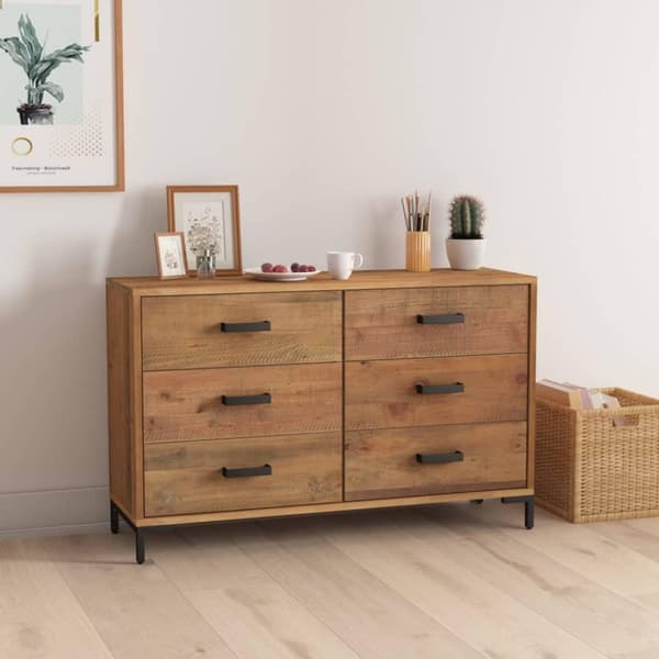 vidaXL Skjenk brun 110x35x70 cm heltre furu