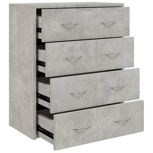 vidaXL Skänk med 4 lådor 60x30,5x71 cm betonggrå