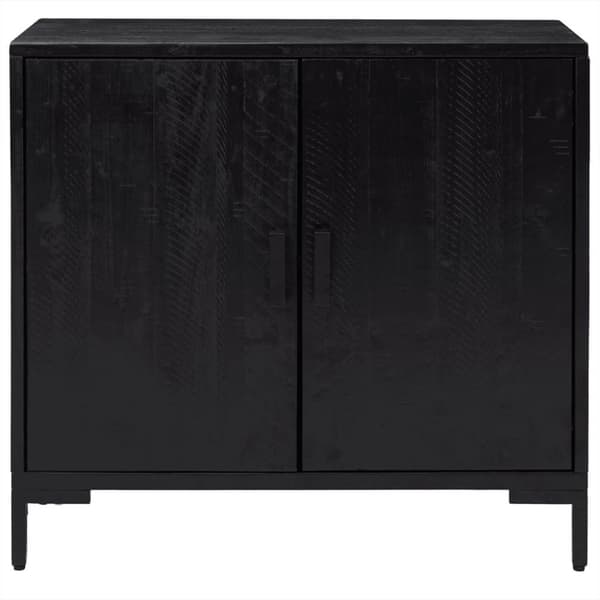 vidaXL Skjenk svart 75x35x70 cm heltre furu