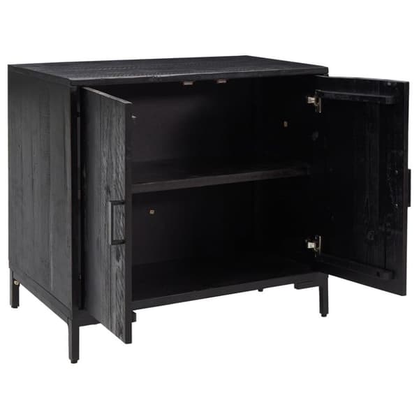 vidaXL Skjenk svart 75x35x70 cm heltre furu