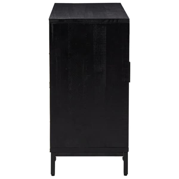 vidaXL Skjenk svart 75x35x70 cm heltre furu