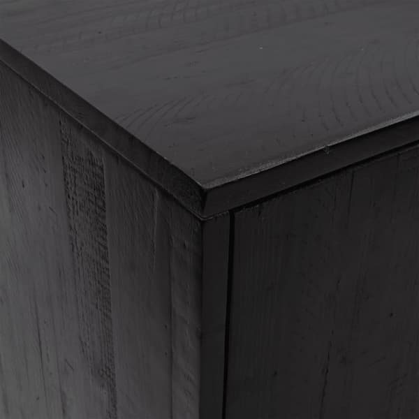 vidaXL Skjenk svart 75x35x70 cm heltre furu