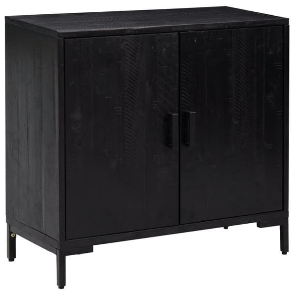 vidaXL Skjenk svart 75x35x70 cm heltre furu