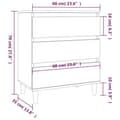 Miniatyrbilde 10 av 11: vidaXL Skjenk hvit 60x35x70 cm konstruert tre