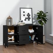 vidaXL Skjenk svart 100x36x60 cm konstruert tre