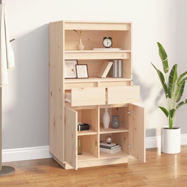 vidaXL højskab 60x40x116,5 cm massivt fyrretræ