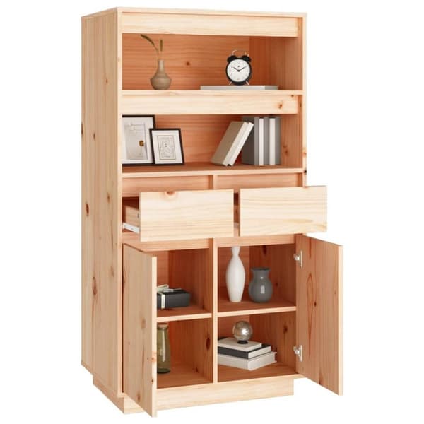 vidaXL højskab 60x40x116,5 cm massivt fyrretræ