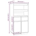 Miniatyrbillede 9 af 11: vidaXL højskab 60x40x116,5 cm massivt fyrretræ