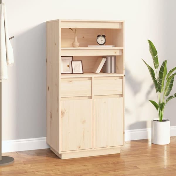vidaXL højskab 60x40x116,5 cm massivt fyrretræ