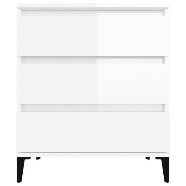 vidaXL skænk 60x35x70 cm konstrueret træ hvid højglans