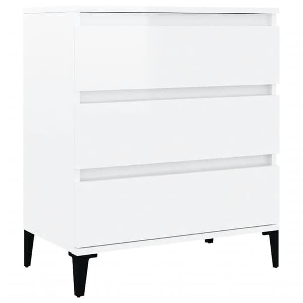 vidaXL skænk 60x35x70 cm konstrueret træ hvid højglans