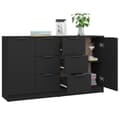 Miniatyrbillede 4 af 10: vidaXL skænke 2 stk. 60x30x70 cm konstrueret træ sort