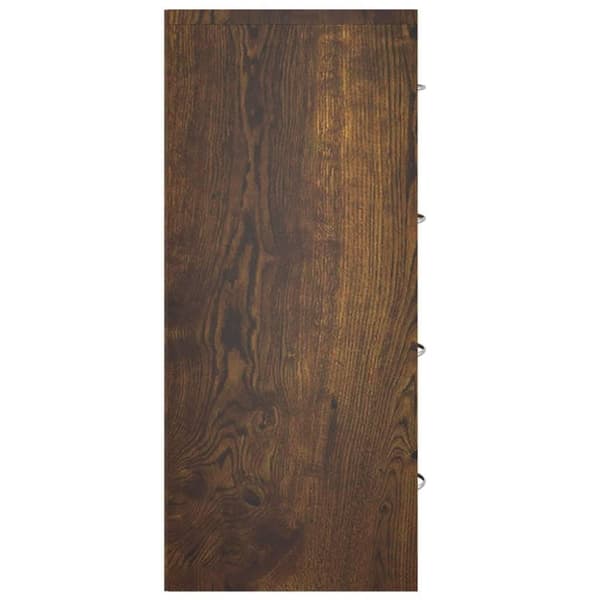 vidaXL skænk med 4 skuffer 60x30,5x71 cm røget egetræ