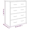 Miniatyrbillede 7 af 10: vidaXL skænk med 4 skuffer 60x30,5x71 cm røget egetræ