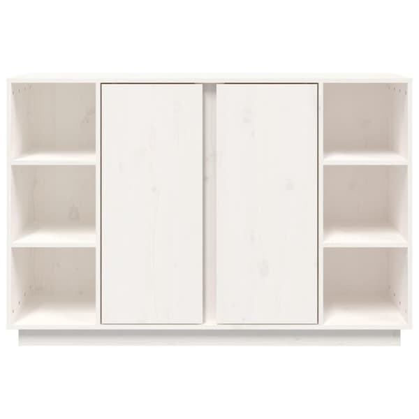 vidaXL skænk 120x35x80 cm massivt fyrretræ hvid