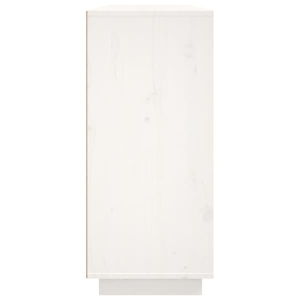 vidaXL skænk 120x35x80 cm massivt fyrretræ hvid