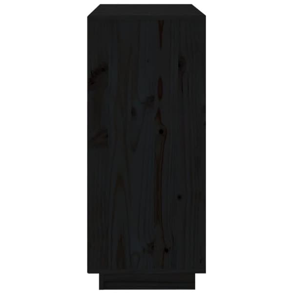 vidaXL skænk 70x34x80 cm massivt fyrretræ sort