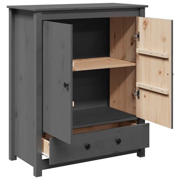 vidaXL højskab 83x41,5x100 cm massivt fyrretræ grå