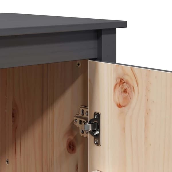 vidaXL højskab 83x41,5x100 cm massivt fyrretræ grå