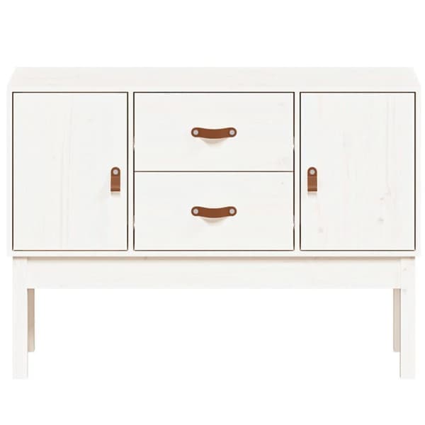 vidaXL skænk 110x40x78 cm massivt fyrretræ hvid