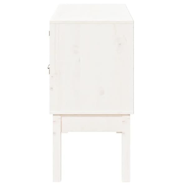 vidaXL skænk 110x40x78 cm massivt fyrretræ hvid