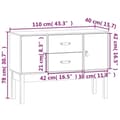 Miniatyrbillede 9 af 11: vidaXL skænk 110x40x78 cm massivt fyrretræ hvid
