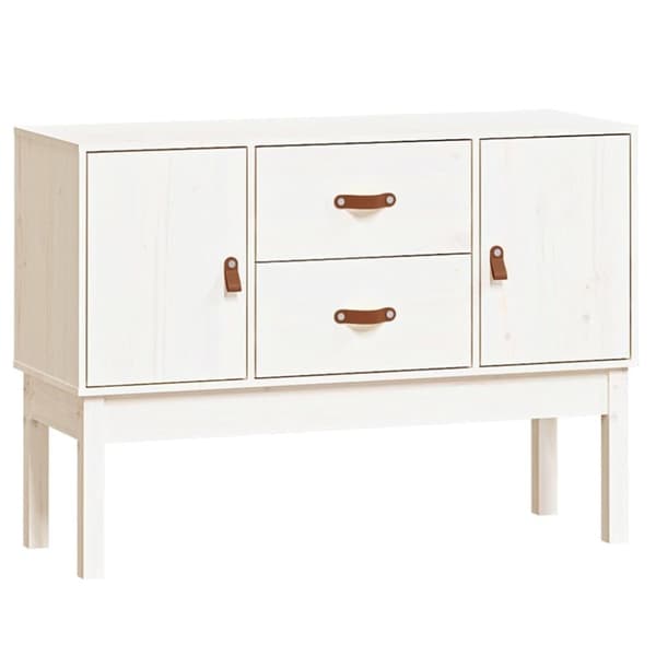 vidaXL skænk 110x40x78 cm massivt fyrretræ hvid