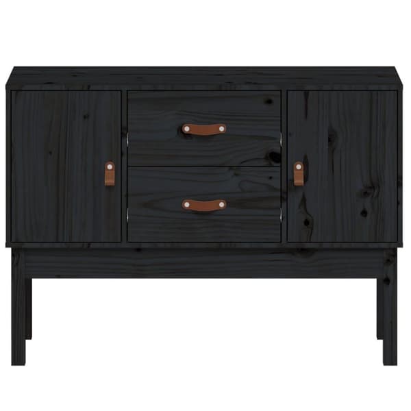 vidaXL skænk 110x40x78 cm massivt fyrretræ sort