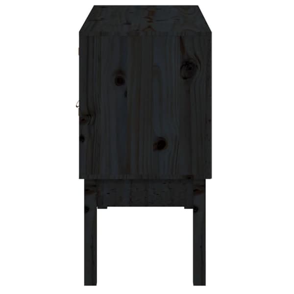 vidaXL skænk 110x40x78 cm massivt fyrretræ sort