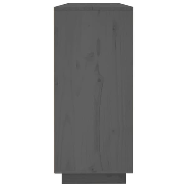 vidaXL skænk 120x35x80 cm massivt fyrretræ grå