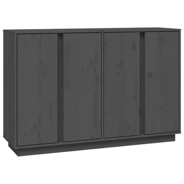 vidaXL skænk 120x35x80 cm massivt fyrretræ grå