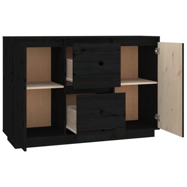 vidaXL skænk 111x34x75 cm massivt fyrretræ grå