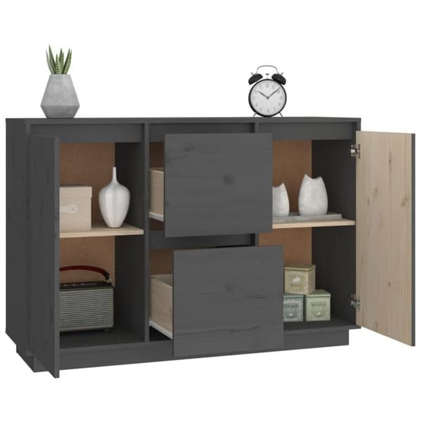vidaXL Senkki harmaa 111x34x75 cm täysi mänty