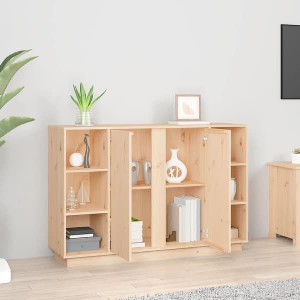 vidaXL skænk 120x35x80 cm massivt fyrretræ