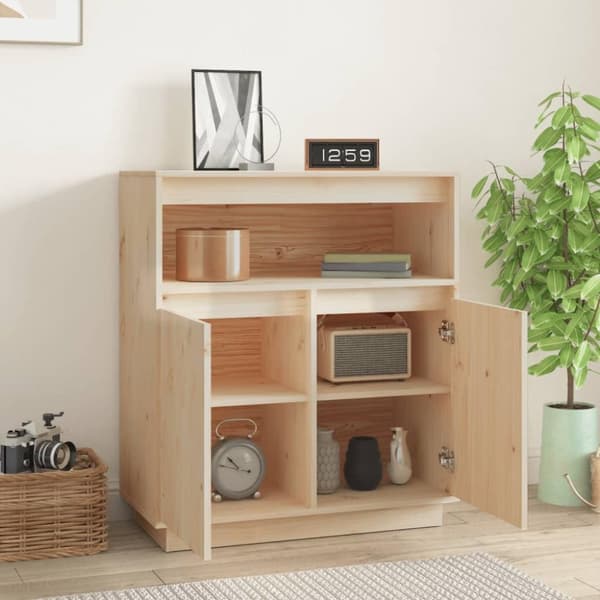 vidaXL skænk 70x34x80 cm massivt fyrretræ