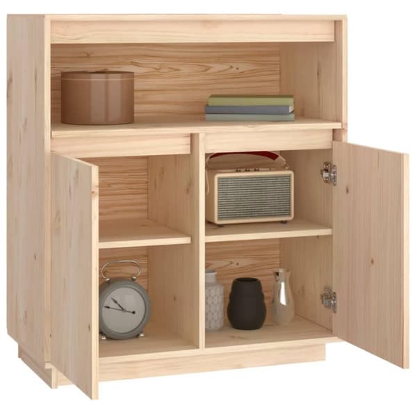 vidaXL skænk 70x34x80 cm massivt fyrretræ