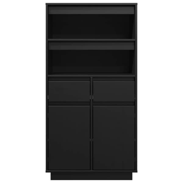 vidaXL højskab 60x40x116,5 cm massivt fyrretræ sort