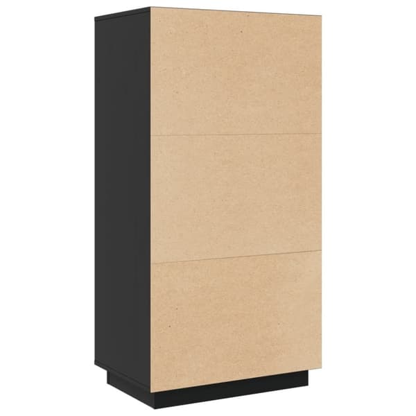 vidaXL højskab 60x40x116,5 cm massivt fyrretræ sort