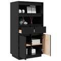 Miniatyrbillede 9 af 11: vidaXL højskab 60x40x116,5 cm massivt fyrretræ sort