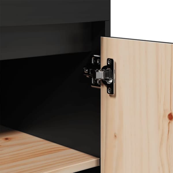 vidaXL højskab 60x40x116,5 cm massivt fyrretræ sort