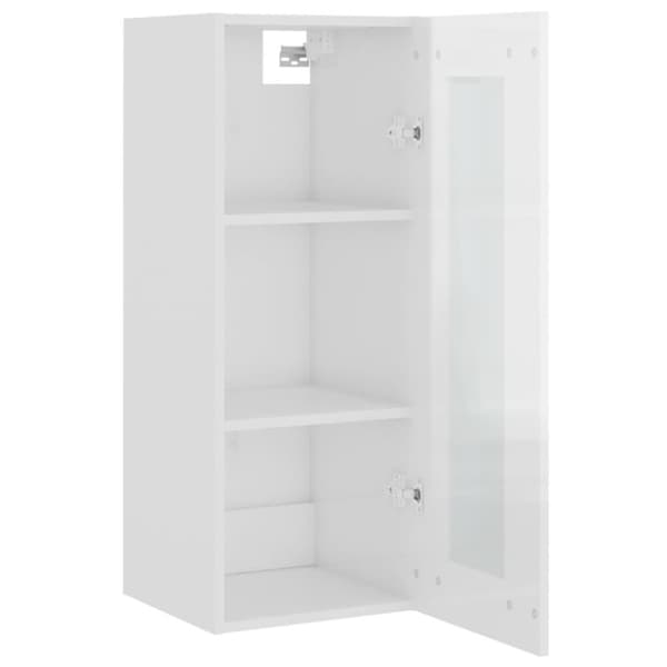 vidaXL vægskab 34,5x34x90 cm hvid højglans