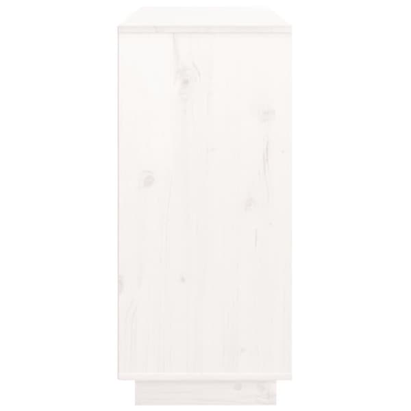 vidaXL skænk 111x34x75 cm massivt fyrretræ hvid