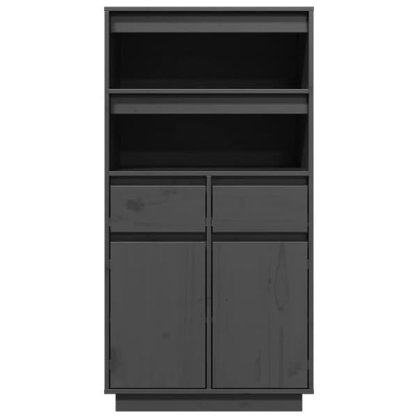 vidaXL højskab 60x40x116,5 cm massivt fyrretræ grå