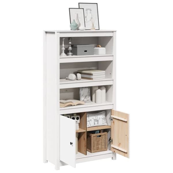 vidaXL skab 80x35x154 cm massivt fyrretræ hvid